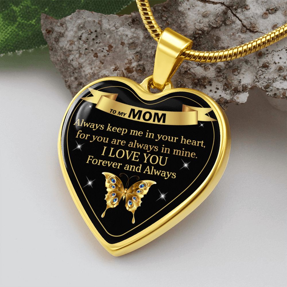 To My Mom | I Love you | Heart Pendant | Necklace Gift
