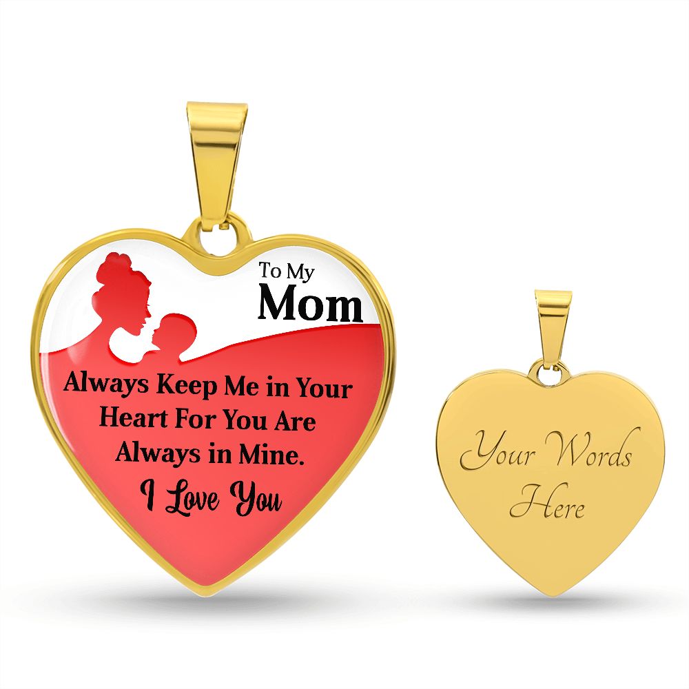 To My Mom | Your Heart | Heart Pendant Necklace | Mother's Day, Christmas & Birthday Present