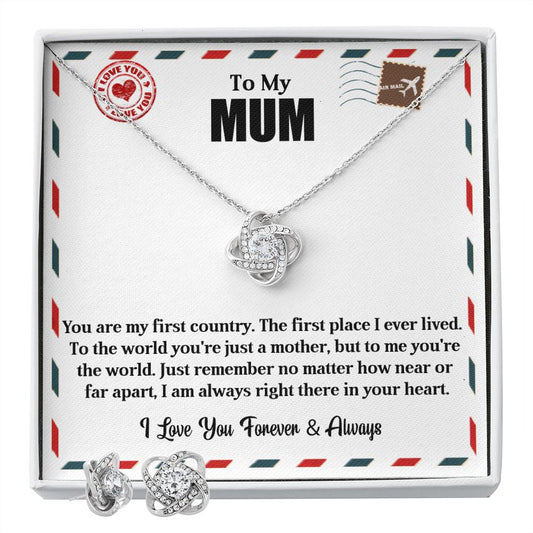 To My Mum | First Country | Love Knot Necklace Set