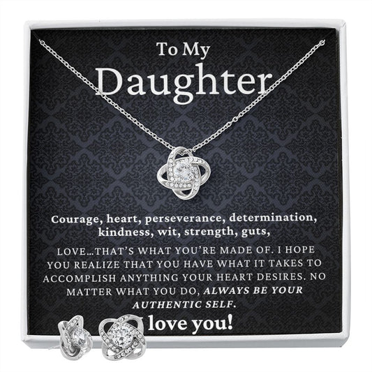 To My Daughter  | Authentic Self | Love Knot Necklace