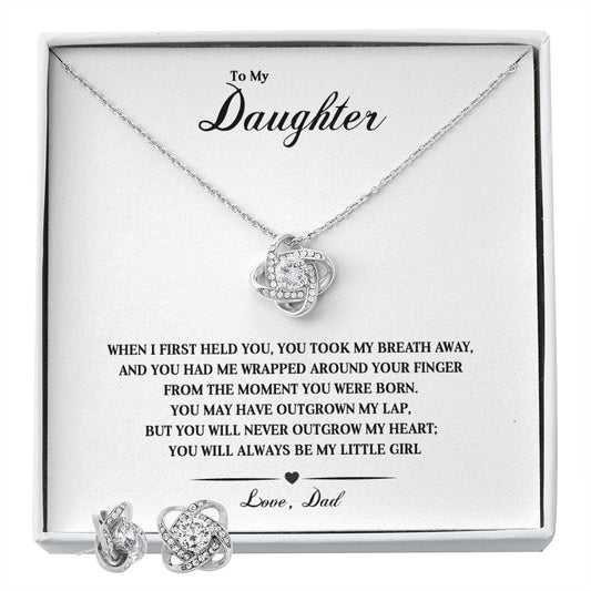 To My Daughter, who took my breath away! Love Knot Necklace Gifts for Birthday, Christmas, and Graduation Jewellery Present Gifts from Dad