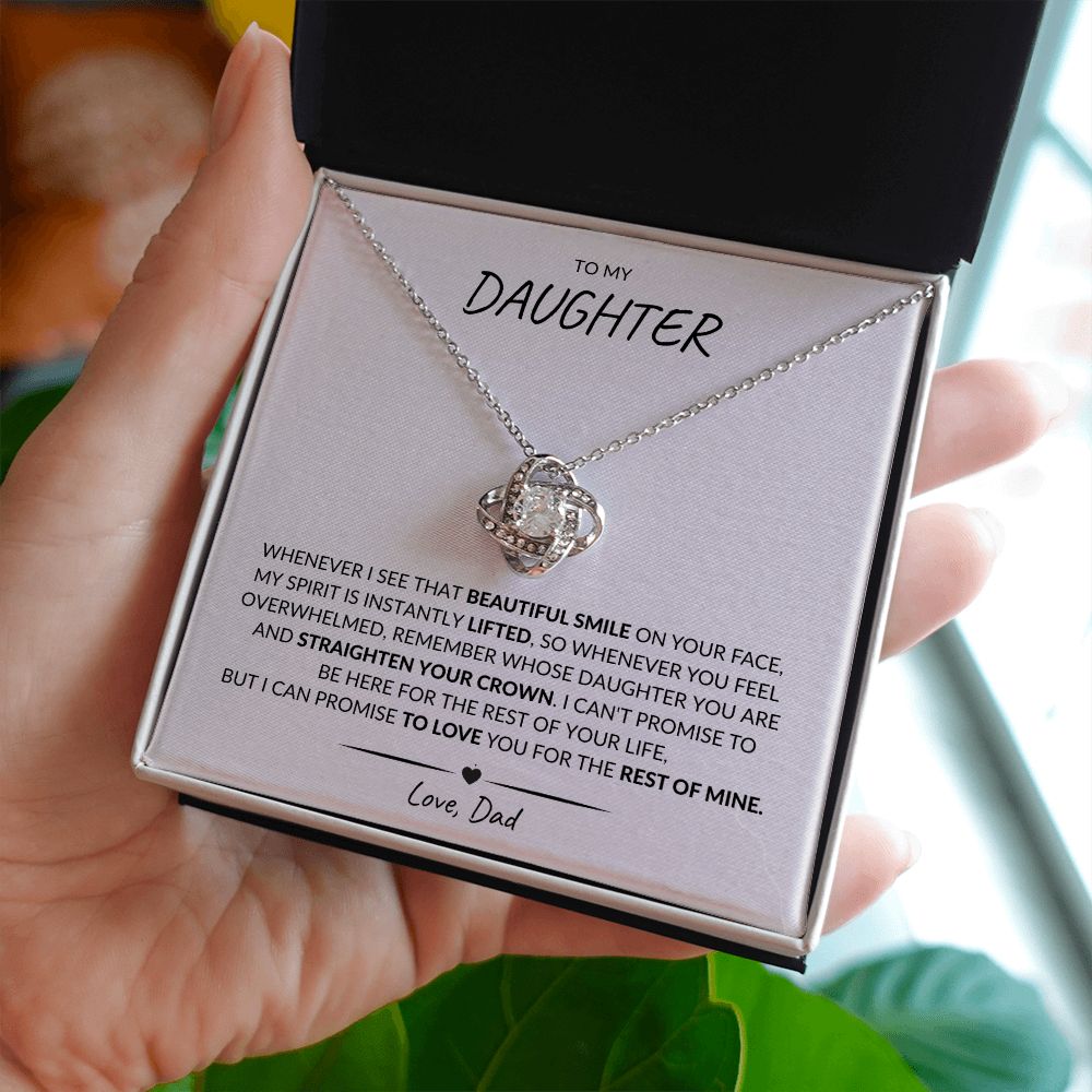 To My Daughter  | Beautiful Smile | Love Knot Necklace | HJ