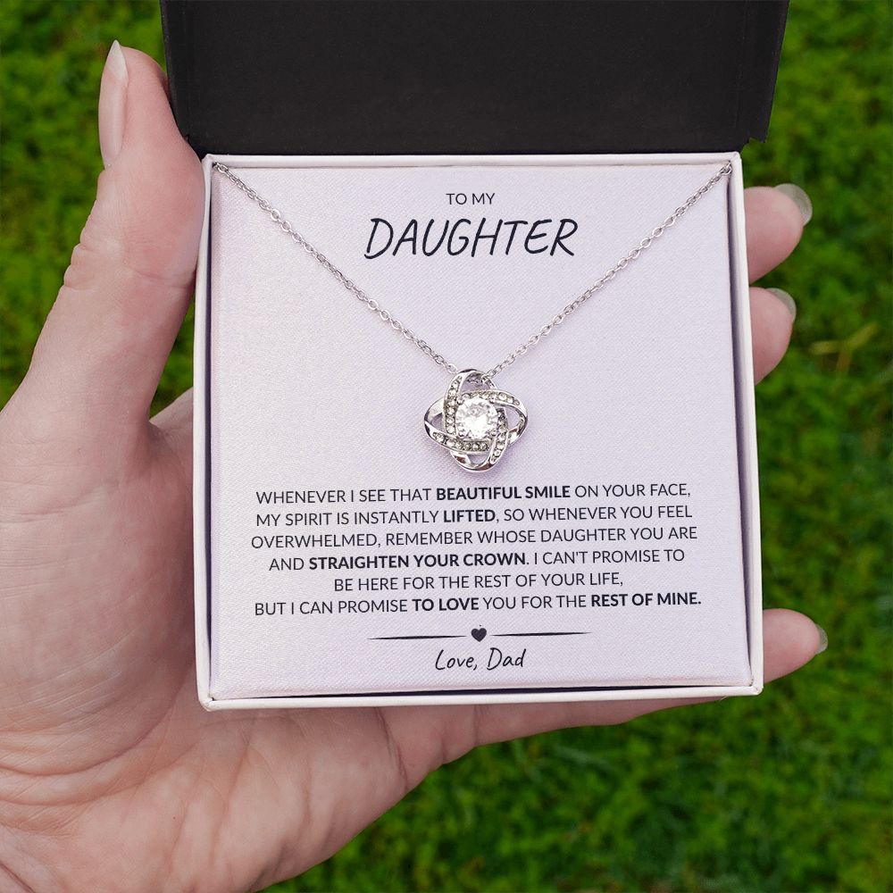 To My Daughter  | Beautiful Smile | Love Knot Necklace | HJ