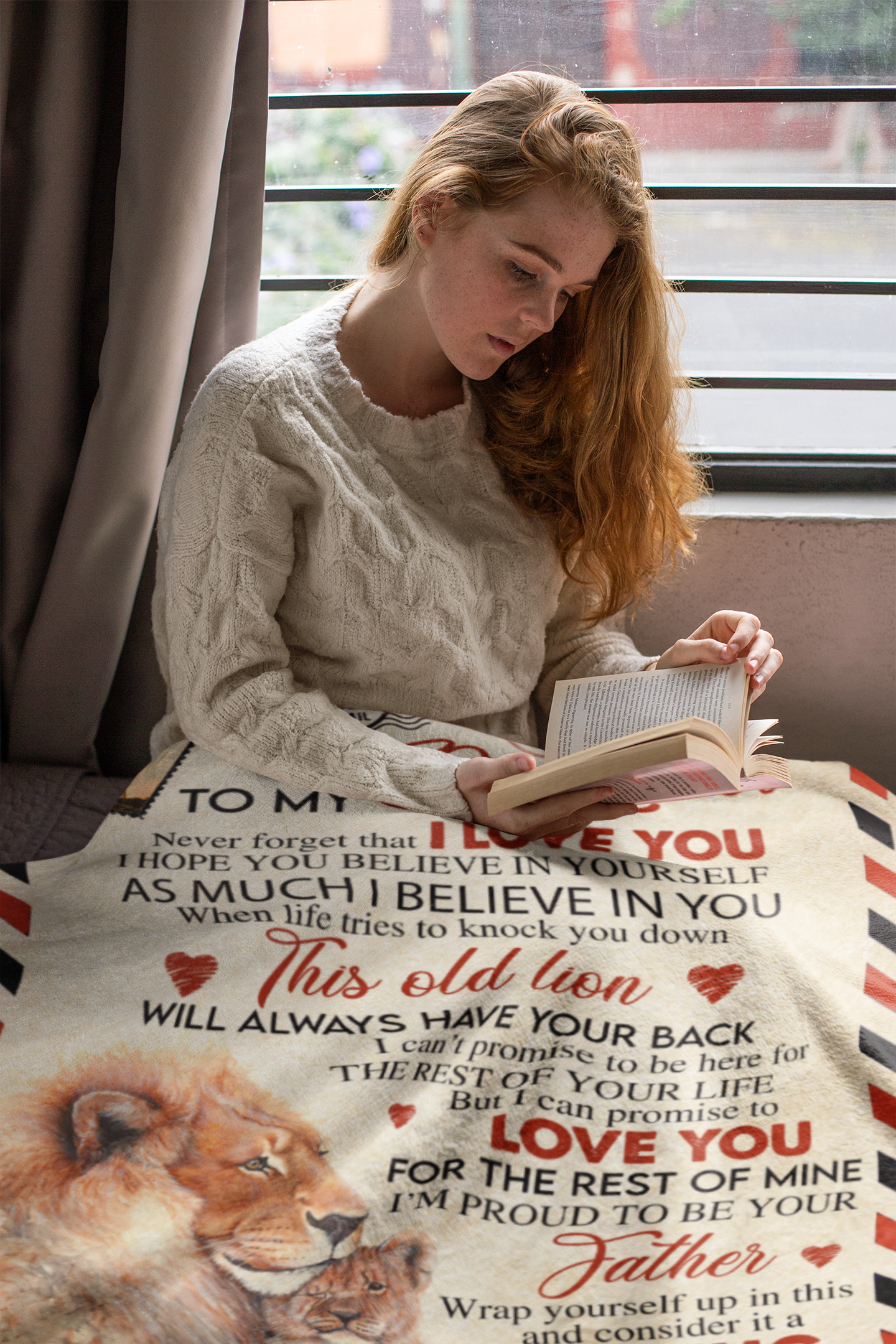 To My Daughter | Lion Blanket | Throw Blanket 50"x60" | Envelope | PF