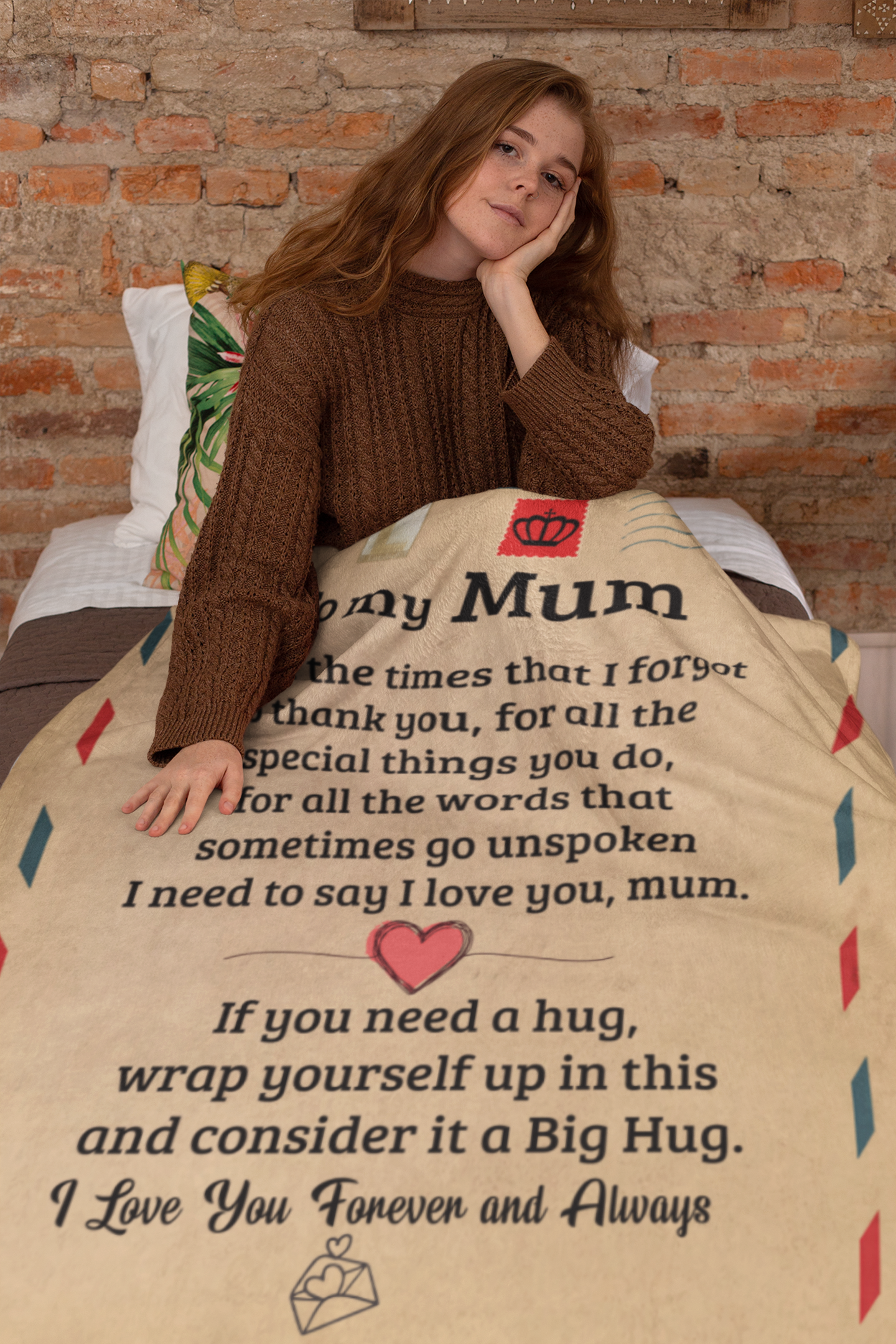 To My Mum | I Love You | Fleece Blanket | AOP
