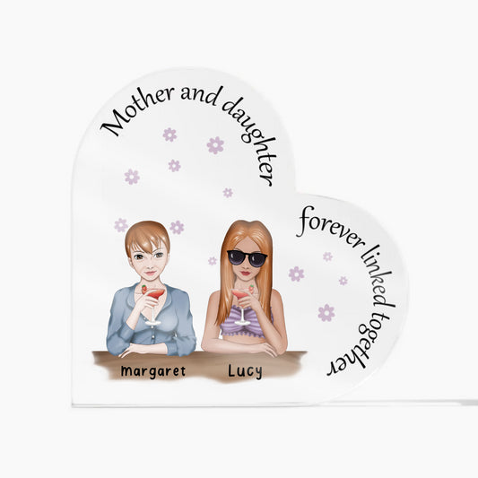 Mother & Daughter | Heart Shaped Acrylic Plaque!