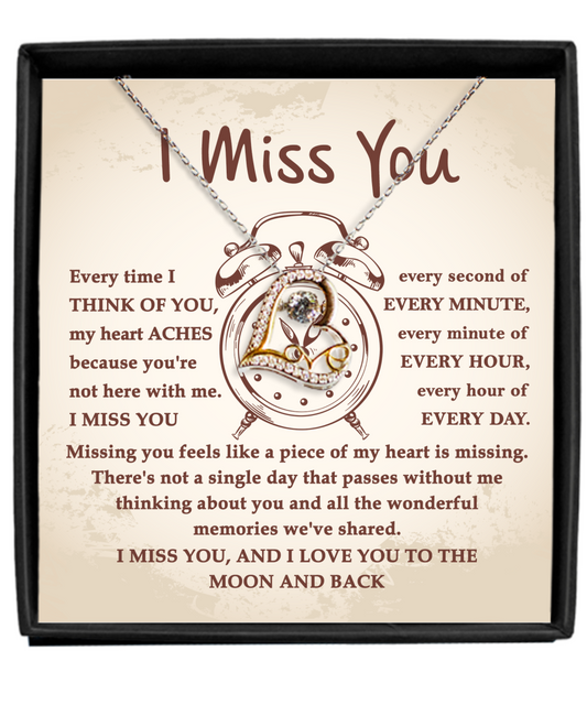 I Miss You | Every Second | Love Dancing Necklace Gift