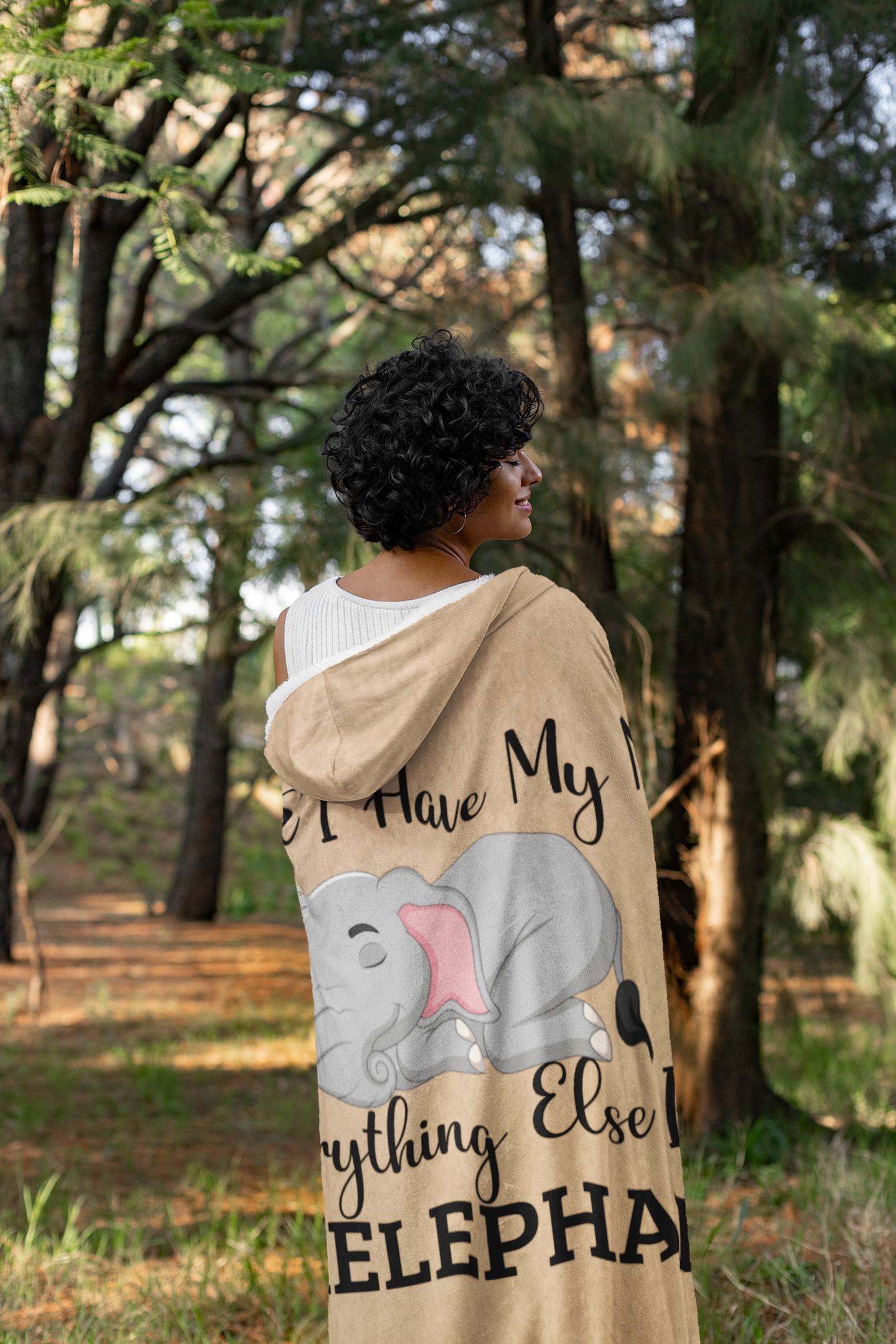 Elephant Nap | Premium Adult Hooded Blanket | AOP
