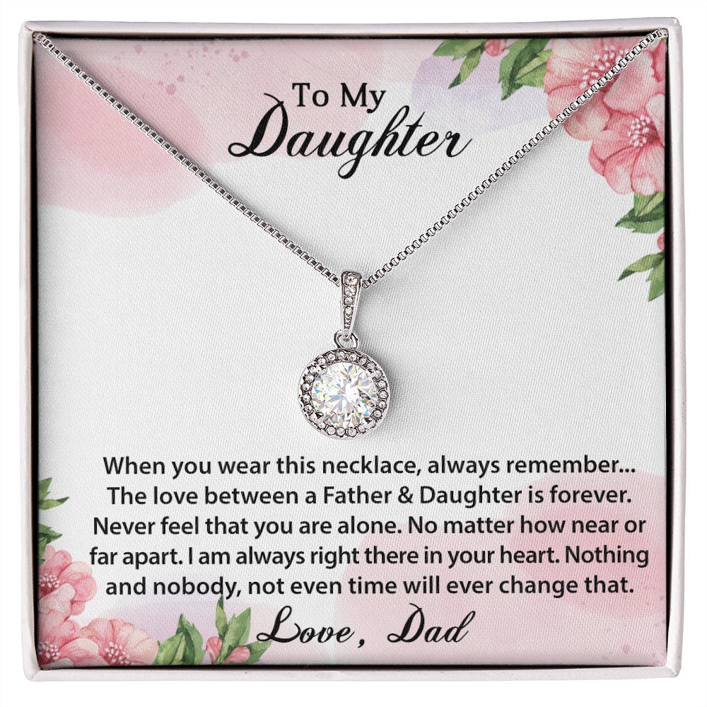 To My Daughter, Eternal Hope Necklace Graduation Necklace Gifts for Daughter, Birthday Christmas Jewelry Present Gifts from Dad
