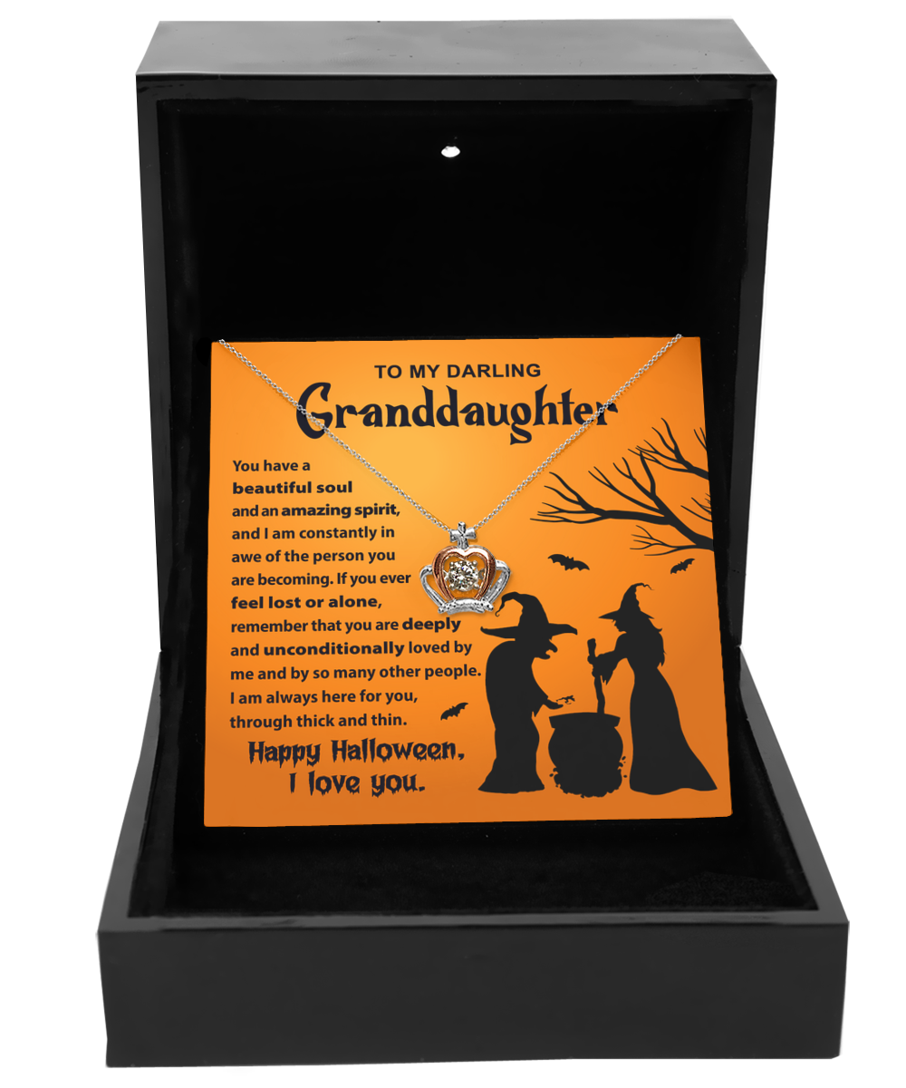 To My Granddaughter | Amazing Spirit | Crown Pendant Necklace Gift