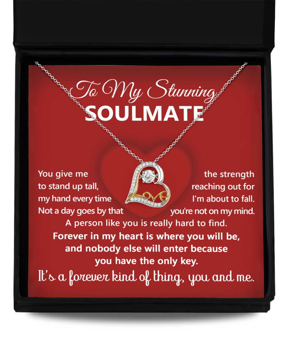 To My Stunning Soulmate - In My Heart - Love Dancing Necklace Gift