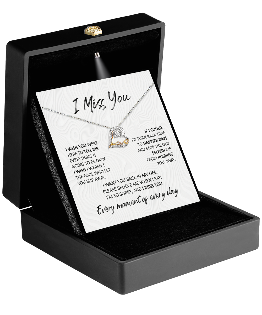 I miss you - I Wish - Love Dancing Necklace Gift