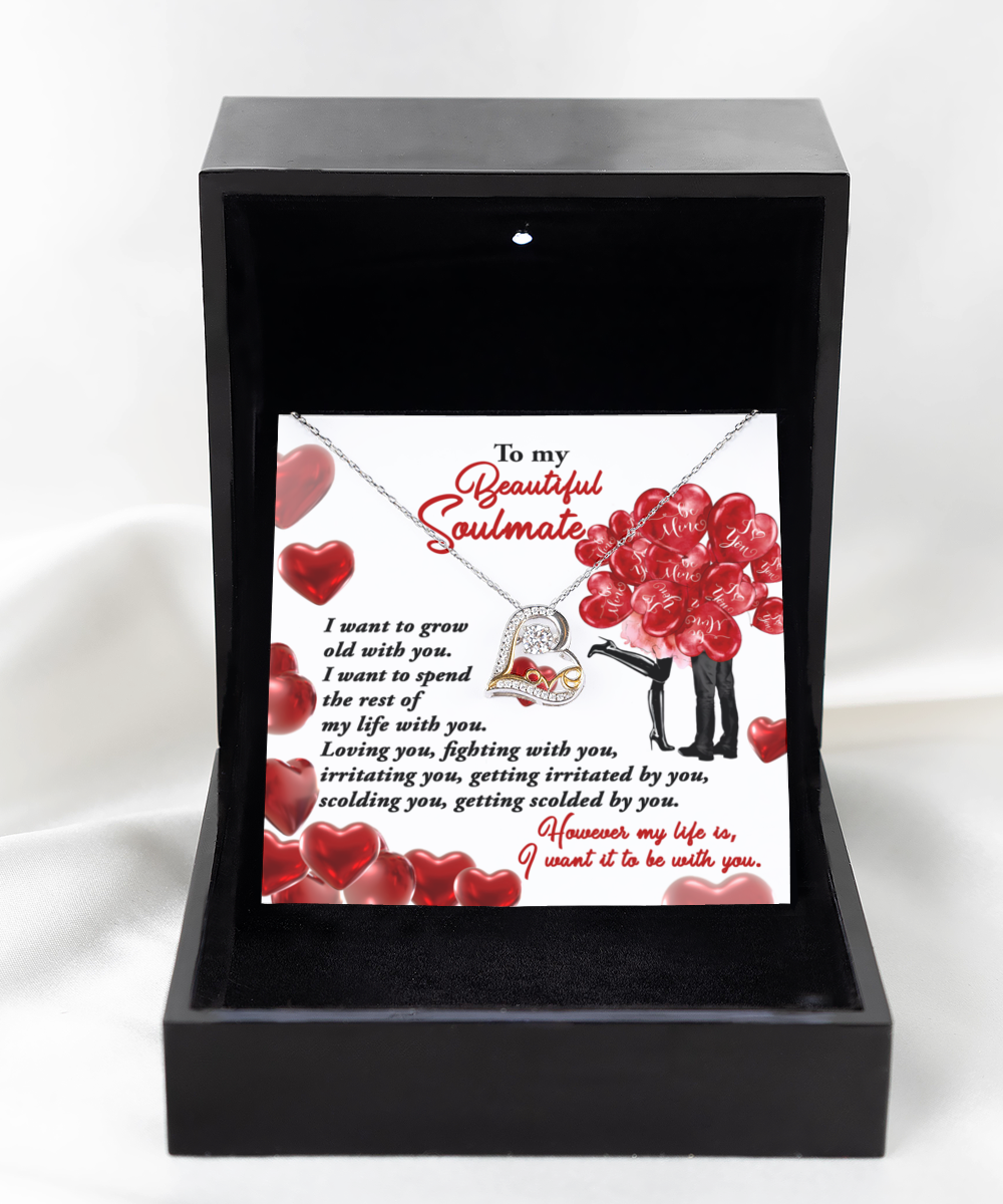 To My Beautiful Soulmate - With You - Love Dancing Necklace Gift