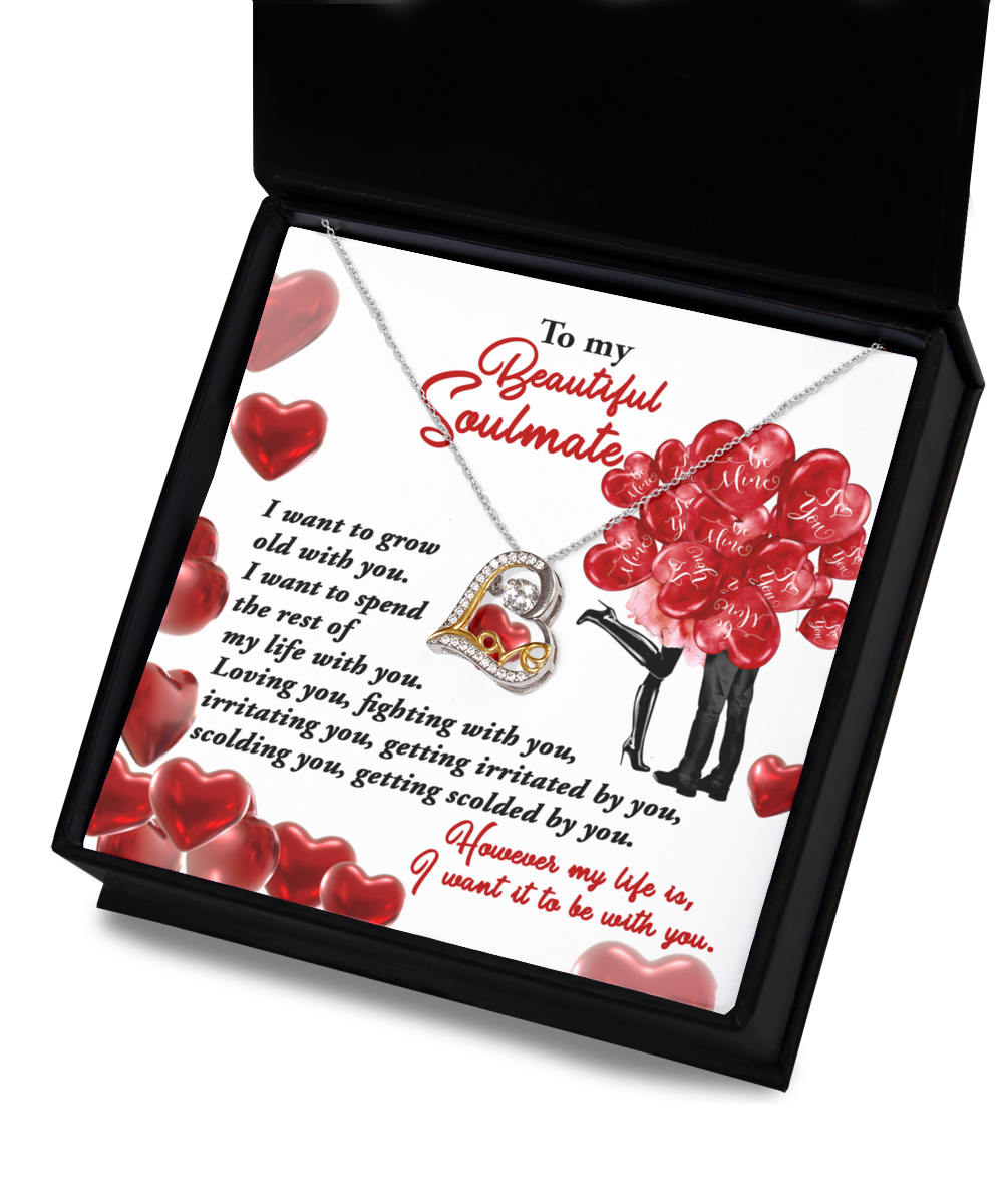 To My Beautiful Soulmate - With You - Love Dancing Necklace Gift