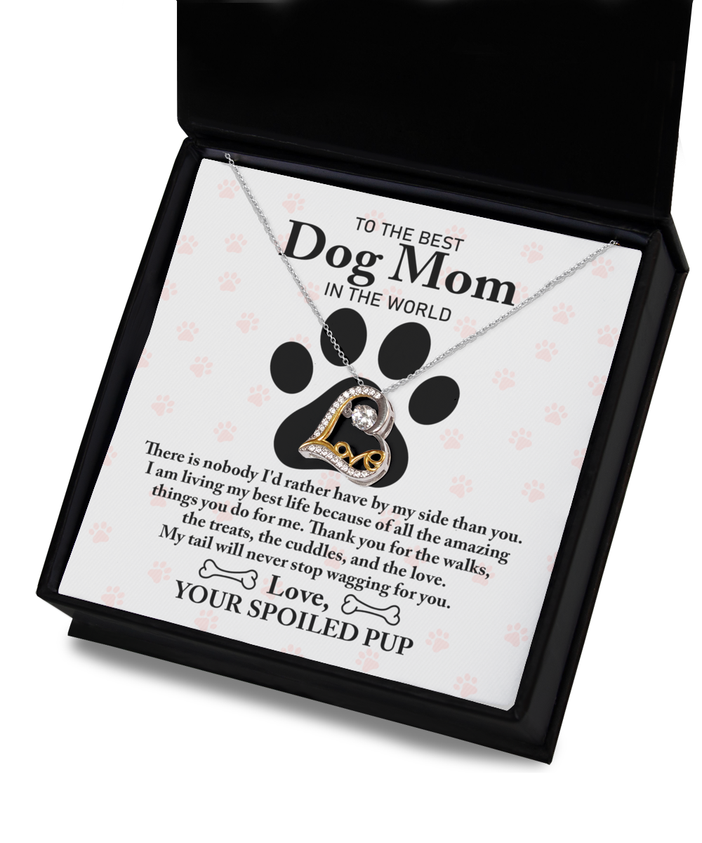 To the Best Dog Mom - Wagging For You - Love Dancing Necklace Gift