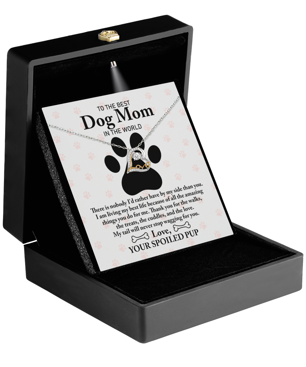 To the Best Dog Mom - Wagging For You - Love Dancing Necklace Gift